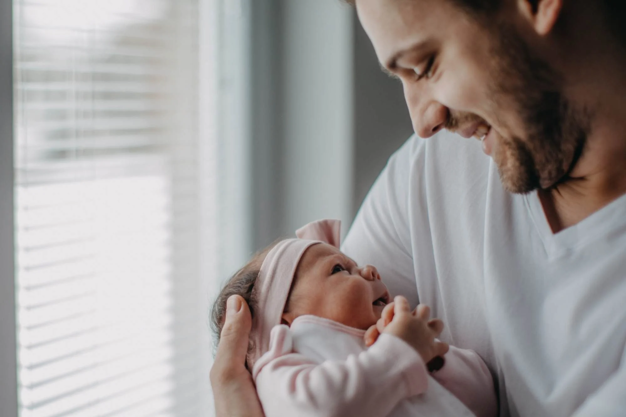 dad smiling at baby